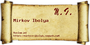 Mirkov Ibolya névjegykártya